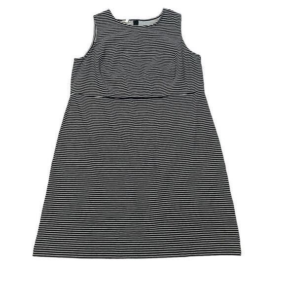 Talbots Black and White Striped Midi Dress - Picture 1 of 7